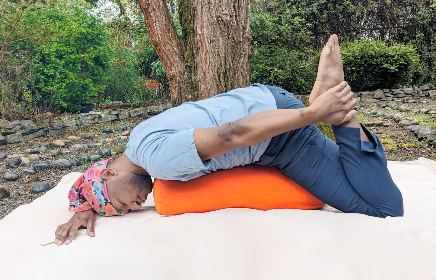 Yoga Bolster- Corduroy Tangy