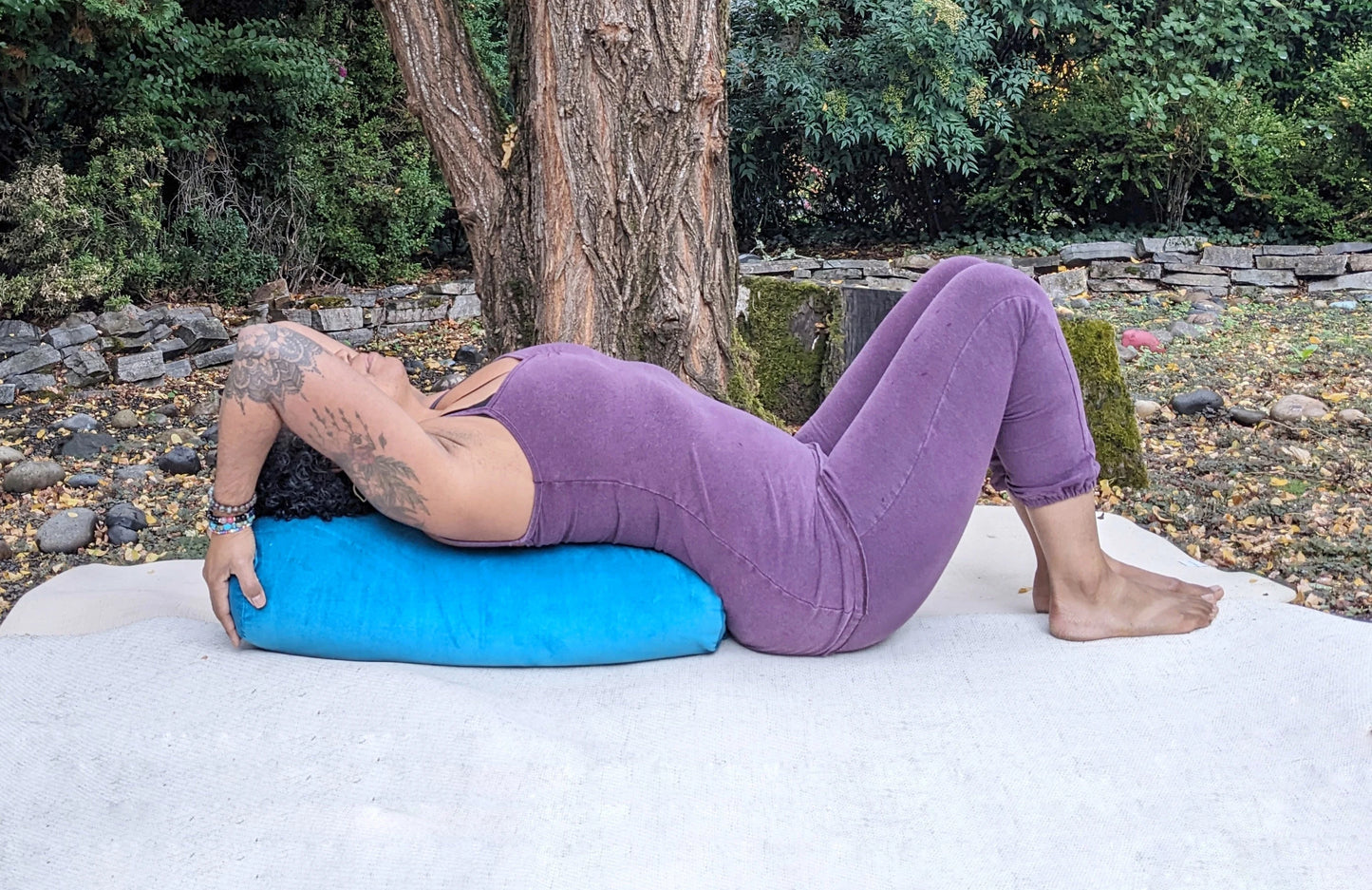 Yoga Bolster - Blue Velvet