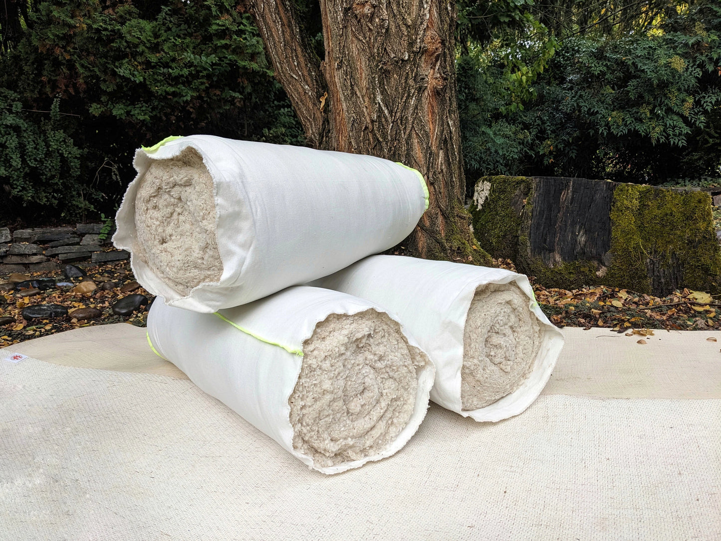 Yoga Bolster - Champagne & Blue Velvet