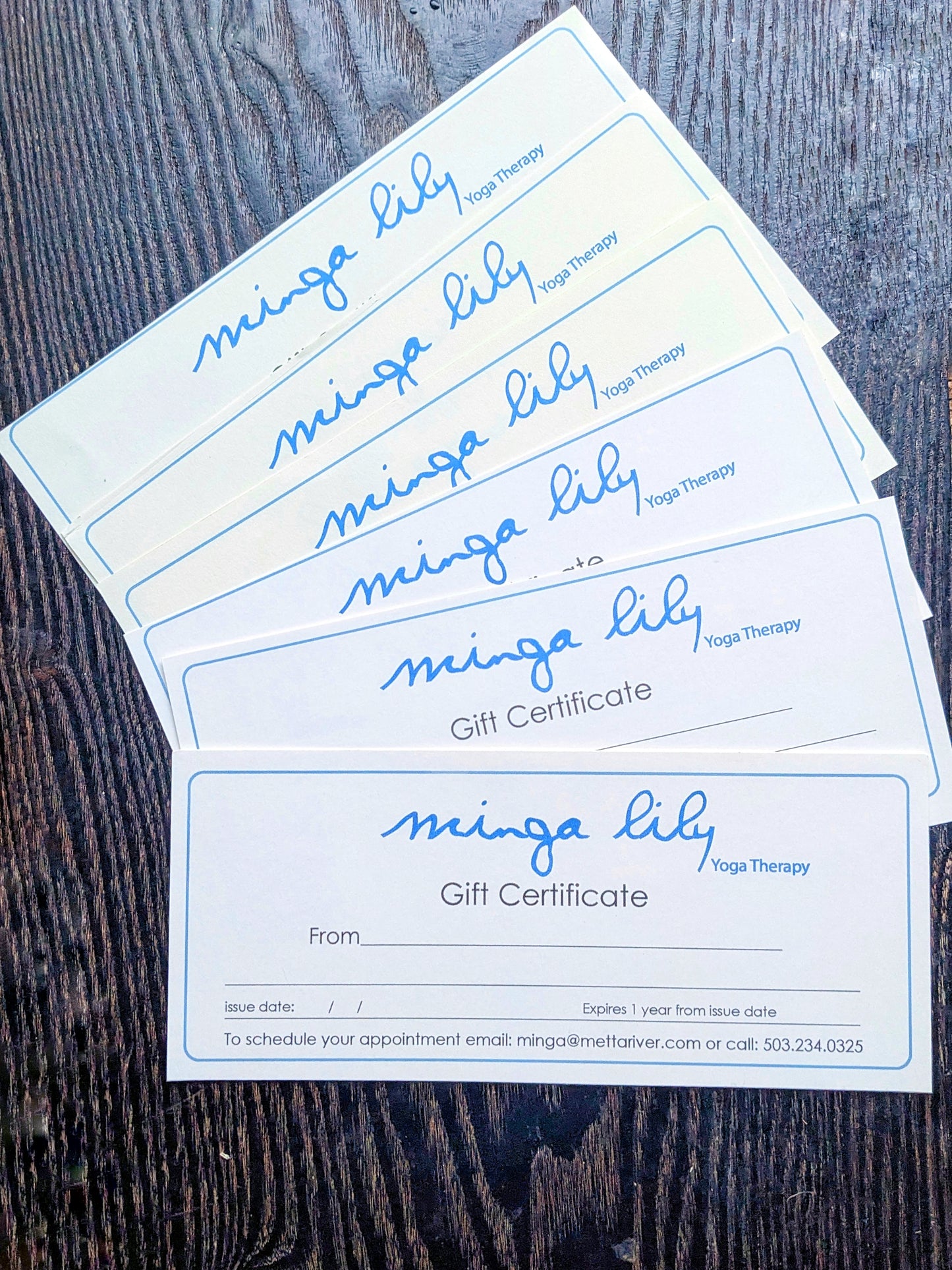 Minga Lily Yoga Therapy Gift Certifcate