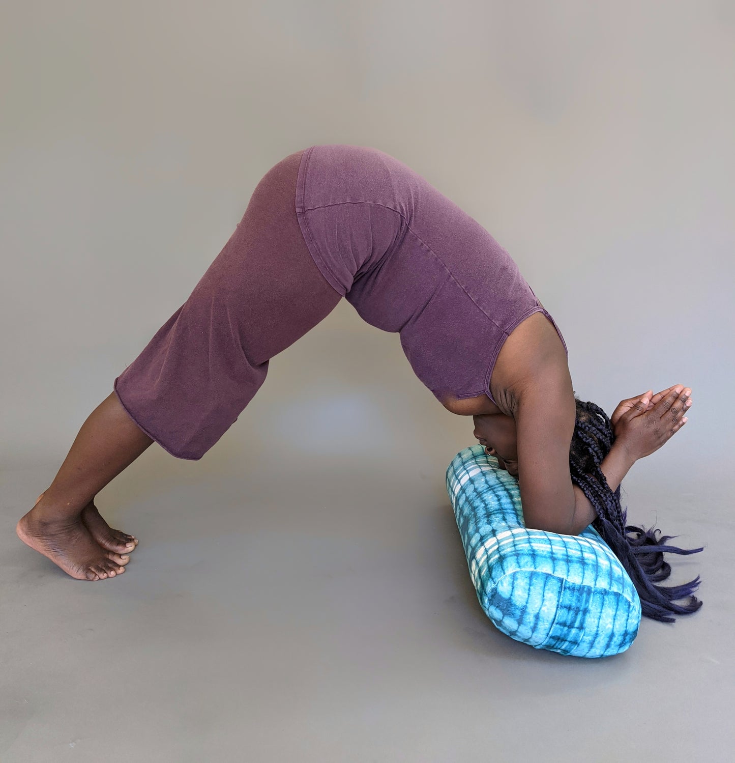 Yoga Bolster - Mudcloth Minky Teal
