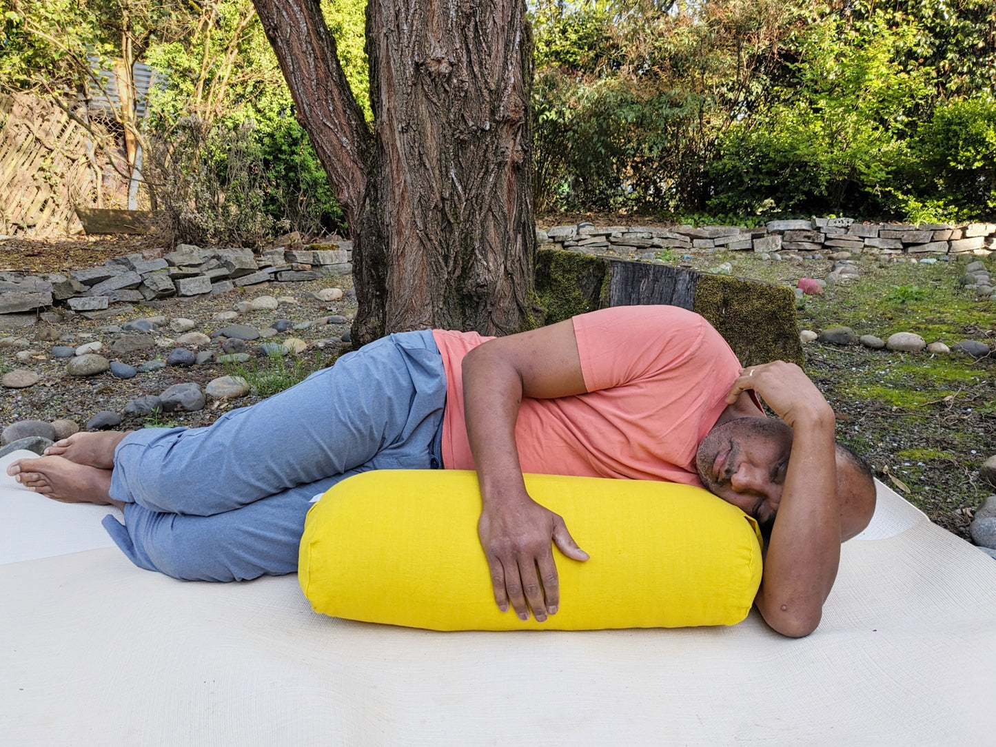 Yoga Bolster - Sunshine Linen